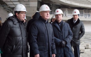 Мэр Москвы Сергей Собянин на реконструкции стадиона Лужники