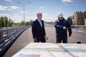 Мэр Москвы Сергей Собянин осматривает ход строительства участка Северо-Восточной хорды